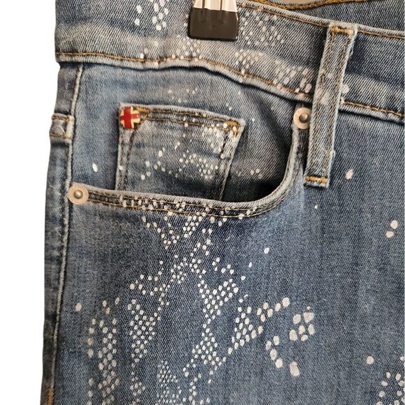 Hudson Nico Super Skinny Jeans with White Design - Picture 7 of 12